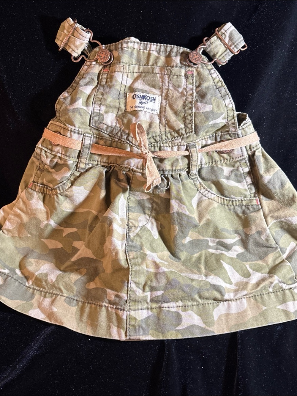 OshKosh B'gosh Girls' Camo Skirt Overalls - Olive & Tan size 12 Male Months
